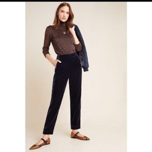ANTHRO X Kachel Navy Velvet Pants 4